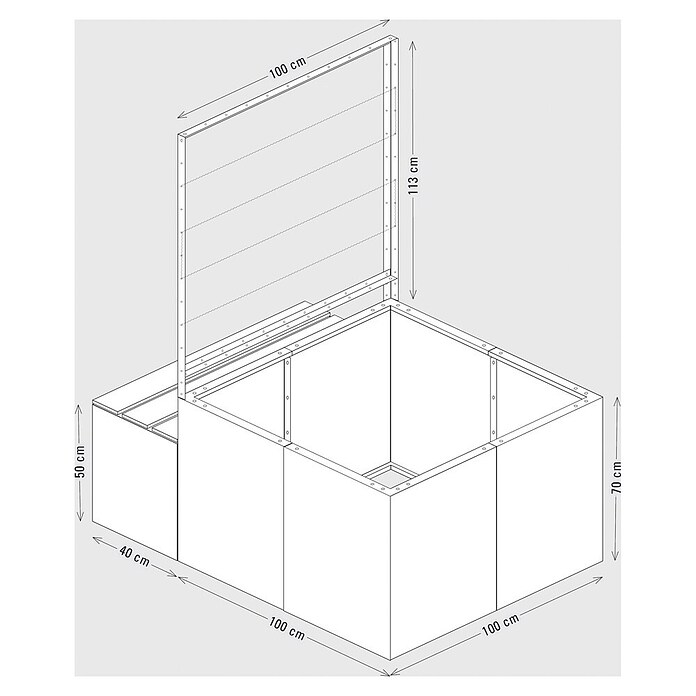 Palatino Hochbeet Clarinette mit Sitzplatz (140 x 100 x 183 cm, Cortenstahl, Rostbraun) | BAUHAUS