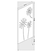 Palatino Space Vertical  Sichtschutzelement (87 x 180 cm, Cortenstahl, Motiv: Blüten, Edelrost)