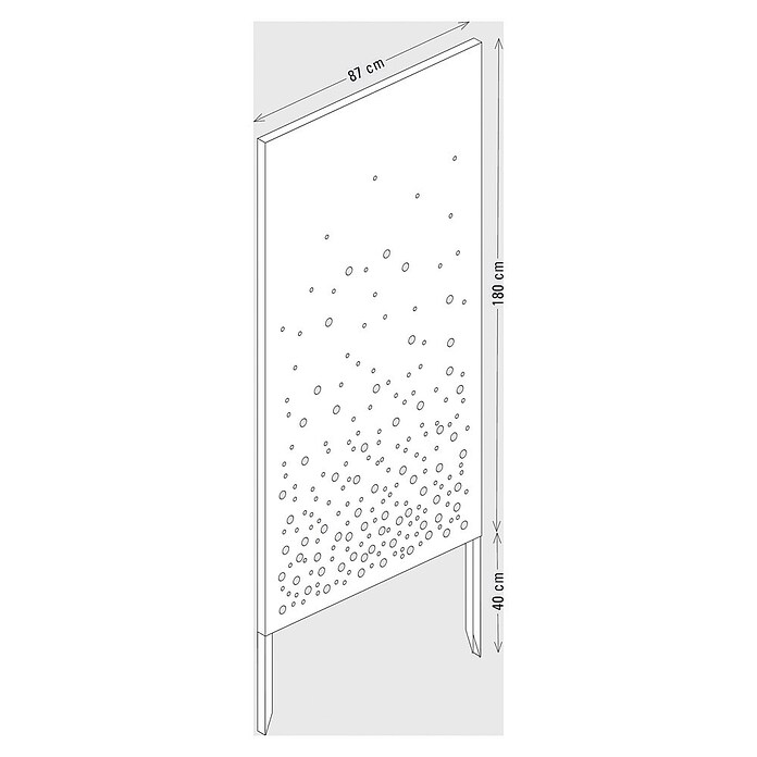 Palatino Space Vertical  Sichtschutzelement (87 x 180 cm, Cortenstahl, Motiv: Wassertropfen, Edelrost)