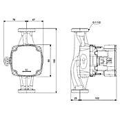 Grundfos Umwälzpumpe Alpha1 25-60 180 (Förderhöhe: 3,06 m, Max. Fördermenge: 2,28 m³/h) | BAUHAUS