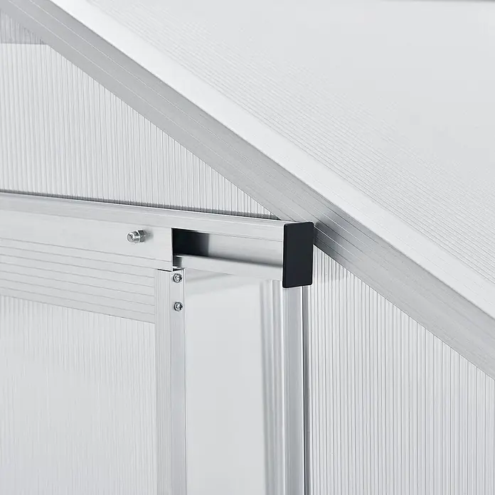 Juskys Gewächshaus Gewächshaus - 190 x 254 cm, Material Seitenwand: Kunststoff, 4 mm, Silber