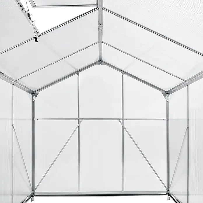 Juskys Gewächshaus Gewächshaus - 190 x 254 cm, Material Seitenwand: Kunststoff, 4 mm, Silber