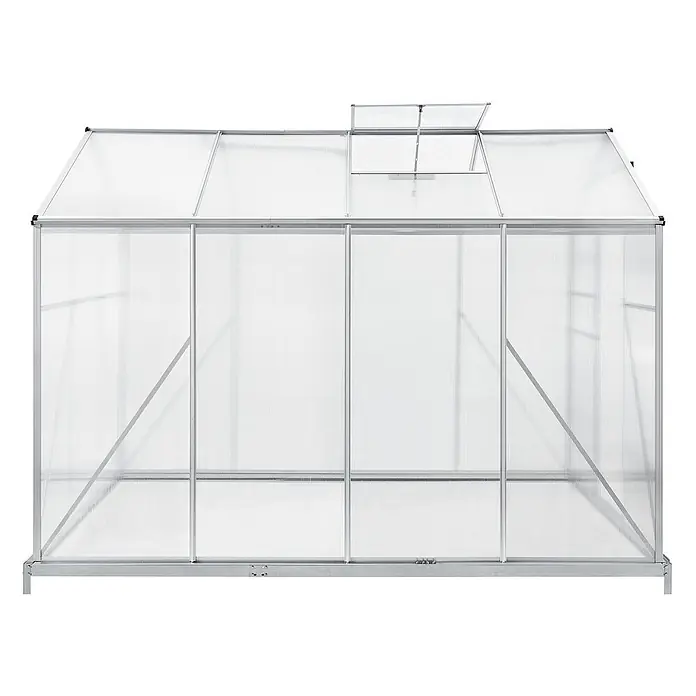 Juskys Gewächshaus Gewächshaus - 190 x 254 cm, Material Seitenwand: Kunststoff, 4 mm, Silber