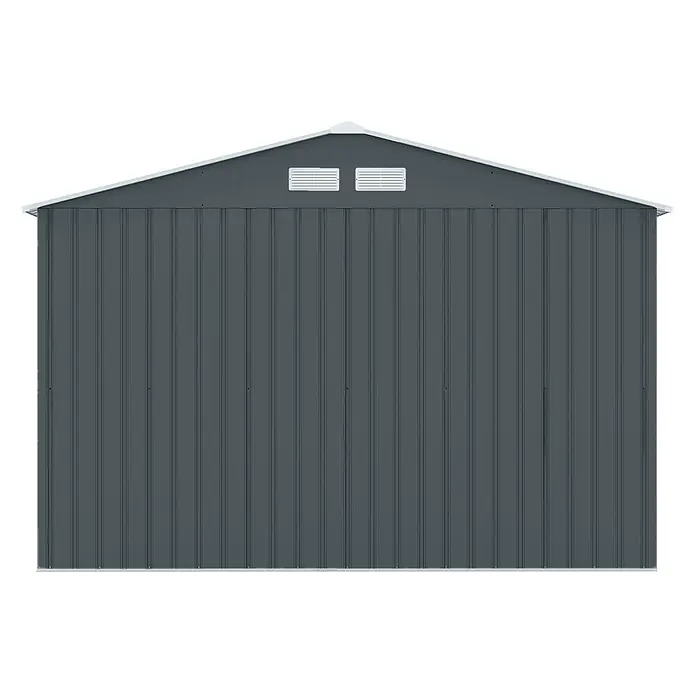 HATTORO Gerätehaus S300 - Außenbreite inkl. Dachüberstand: 277 cm, Außentiefe inkl. Dachüberstand: 319 cm, Stahl, Anthrazit