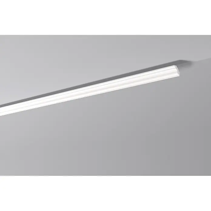 Nmc Decoflair Moldura de poliestireno decorativa en Pack D4 - 4 ud., 2 m x 30 mm x 35 mm, Paneles de espuma rígida XPS - Luz de cornisa lineal LED blanca con perfil decorativo.