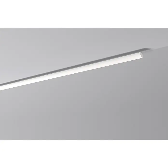 Nmc Decoflair Moldura de poliestireno decorativa D1 - 2 m x 21 mm x 21 mm, Paneles de espuma rígida XPS - Elegante luminaria LED lineal blanca que emite una iluminación brillante y uniforme.