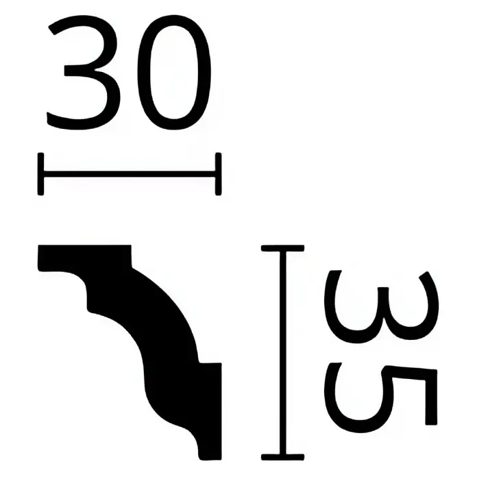 Nmc Decoflair Moldura de poliestireno decorativa en Pack D4 - 4 ud., 2 m x 30 mm x 35 mm, Paneles de espuma rígida XPS - Perfil de moldura decorativa negra, 30x35, con un diseño curvo.