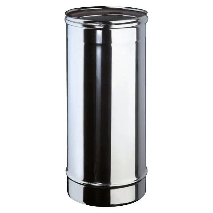 Practic Tubo pared simple - Ø x L: 130 mm x 100 cm, Inox - Tubo de humos de acero inoxidable pulido.