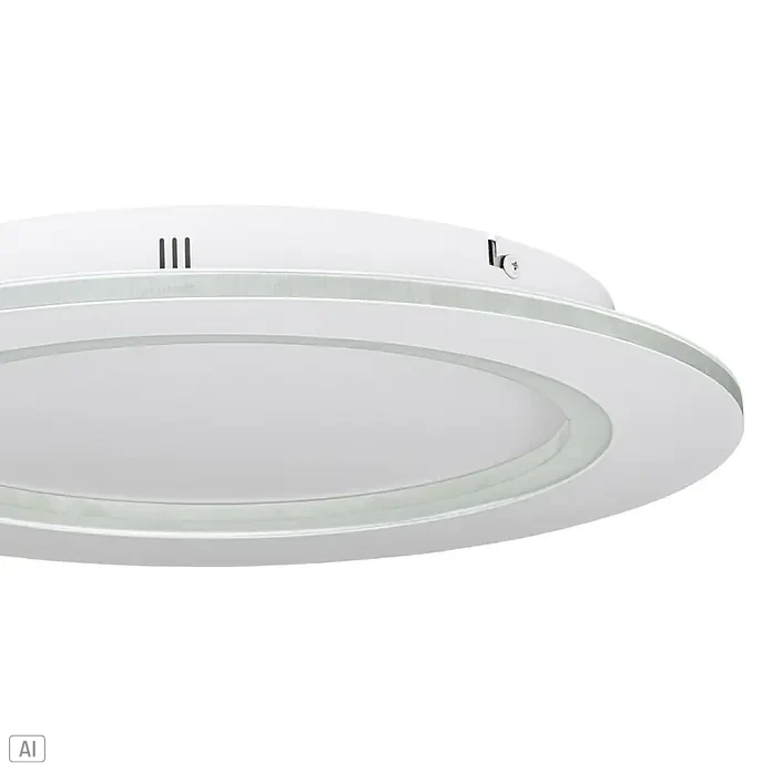 Eglo LED-Deckenleuchte Padrogiano-Z - Durchmesser: 45 cm, 2.700 K - 6.500 K, Warmweiß, Dimmbar - Weiße runde LED-Deckenleuchte mit mattiertem Glasring.