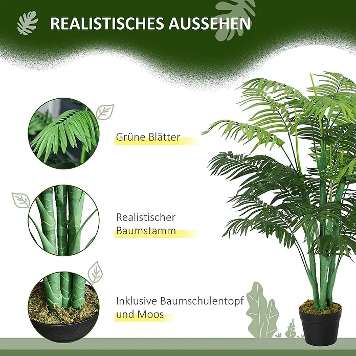 Outsunny Kunstpflanze realistisches Aussehen - 