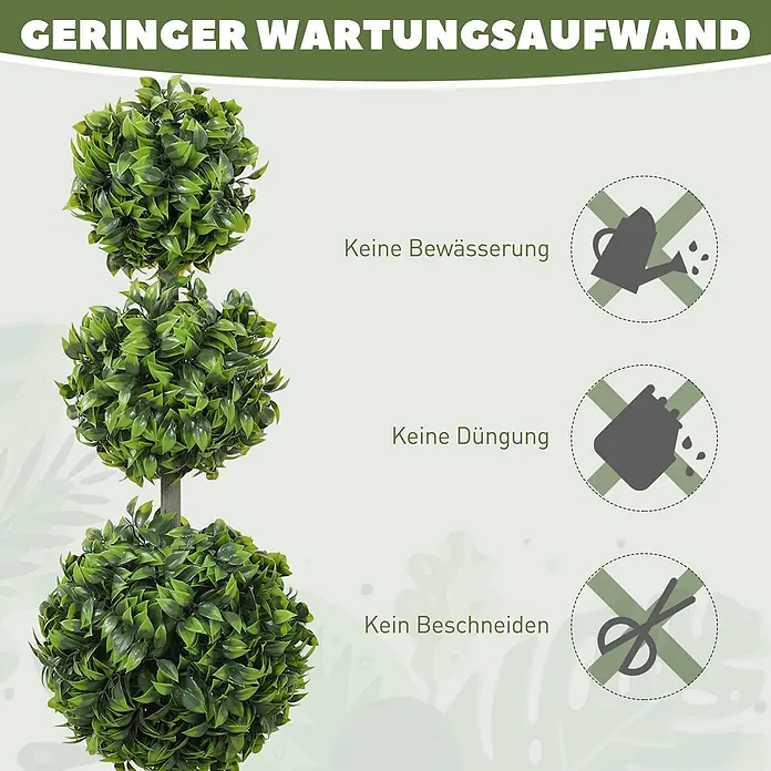 Homcom Kunstpflanze Doppeltes Kugelbaum-Set - 