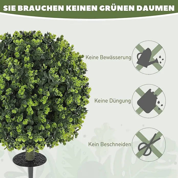 Homcom Kunstpflanze Realistischer Buchsbaum-Look - 
