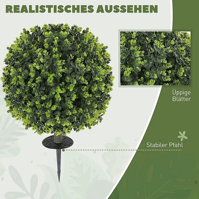 Homcom Kunstpflanze Realistischer Buchsbaum-Look - 