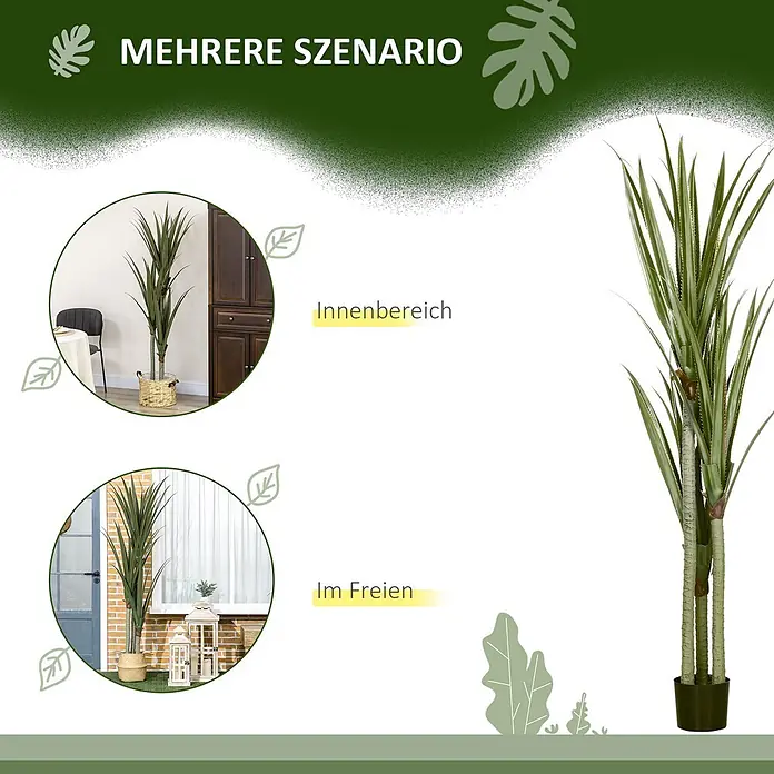 Homcom Kunstpflanze künstliche Yucca - 