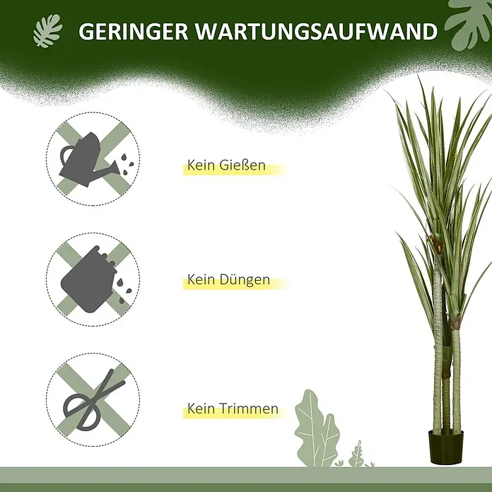 Homcom Kunstpflanze künstliche Yucca - 