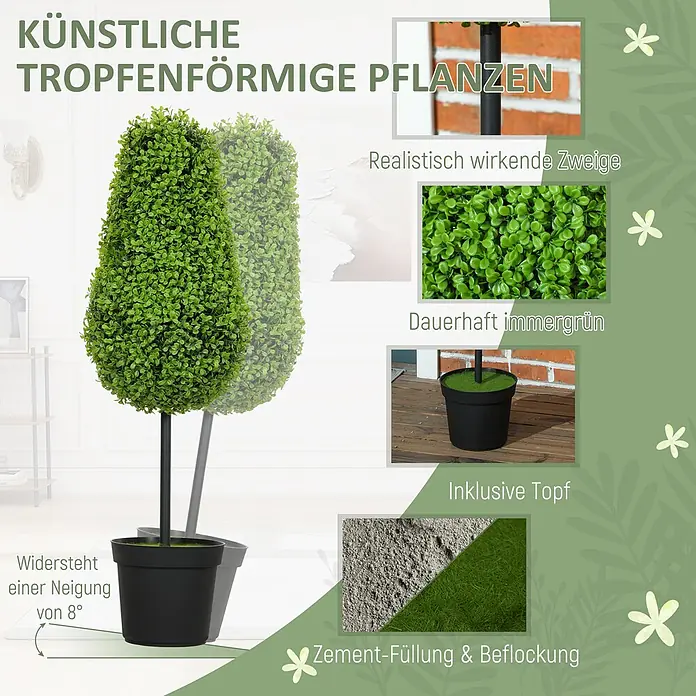 Homcom Kunstpflanze Lebensechte Details - 