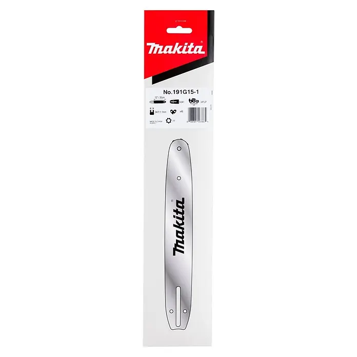 Makita Sägeschwert - Passend für: Kettensägen mit A041 Aufnahme - Makita 12"/30cm Sägeketten-Führungsschiene, silber, in rot-weißer Verpackung.