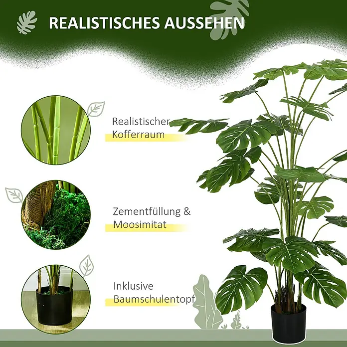Homcom Kunstpflanze Realistischer Look - 