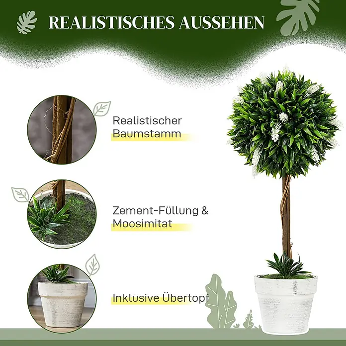 Homcom Kunstpflanze Zwei Packungen - 