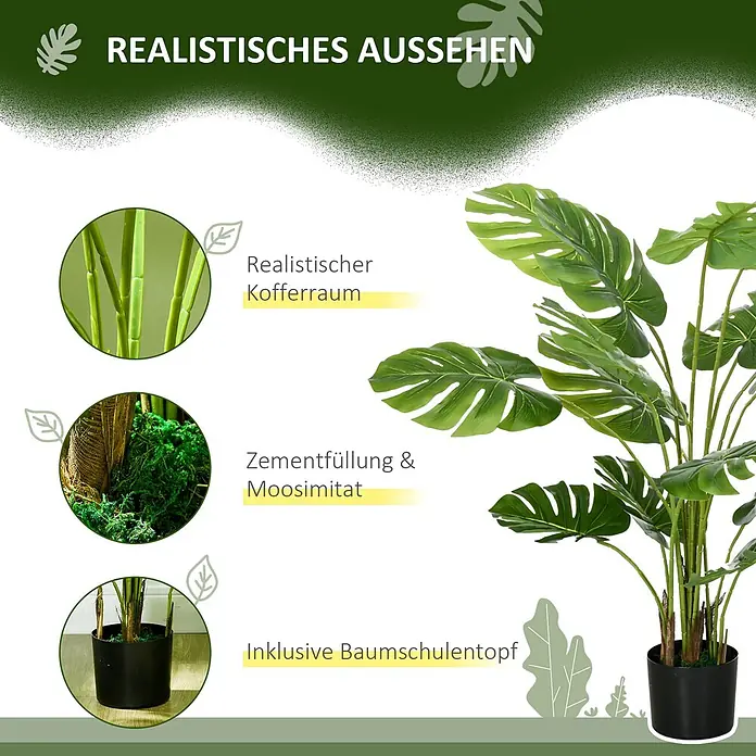 Homcom Kunstpflanze Realistischer Look - 