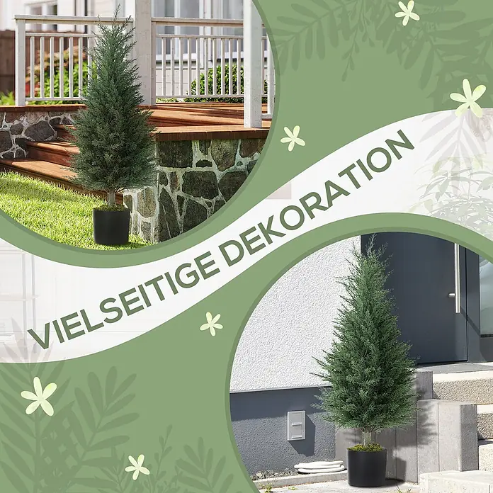 Homcom Kunstpflanze Lebensechtes Zypressendesign - 