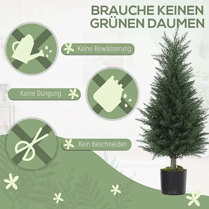 Homcom Kunstpflanze Lebensechtes Zypressendesign - 
