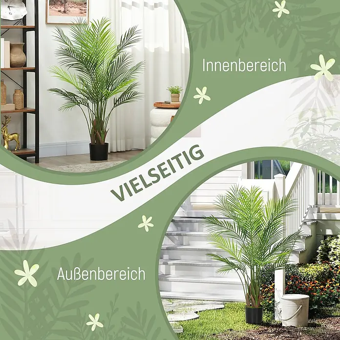 Homcom Kunstpflanze Lebensechtes Design -  - Künstliche Palme, geeignet für Innen- und Außendekoration.
