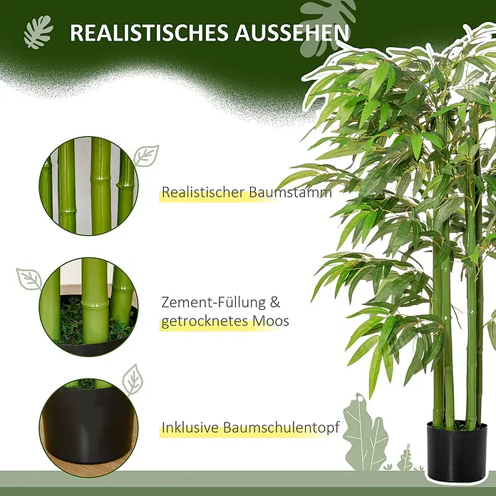 Homcom Kunstpflanze Realistischer Look - 