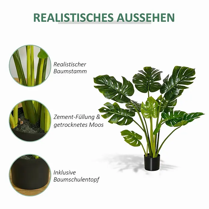 Homcom Kunstpflanze realistisches Aussehen - 