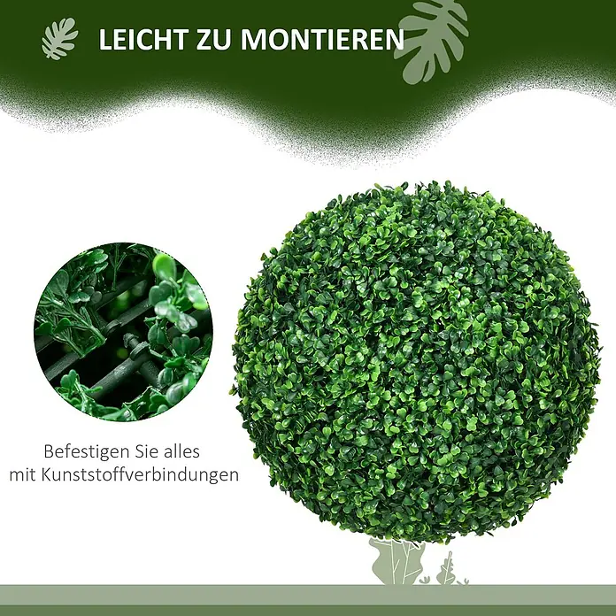 Homcom Kunstpflanze 2er-Set - 