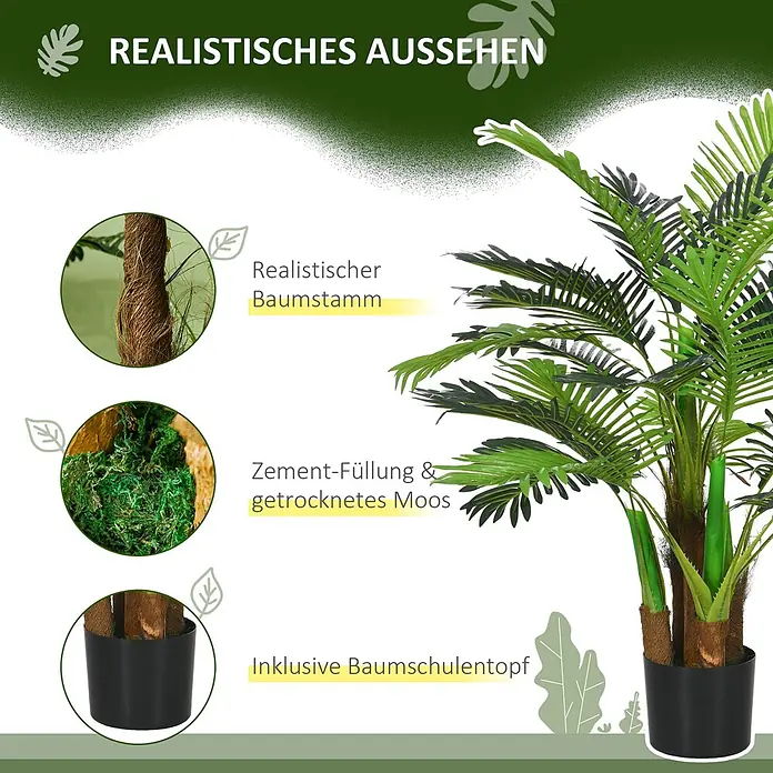 Homcom Kunstpflanze künstliche Palme - 