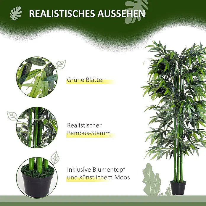 Outsunny Kunstpflanze realistisches Aussehen - 