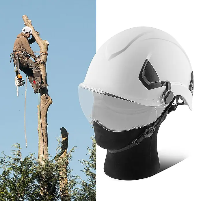 STAHLWERK Schutzhelm SVH-100 ST mit Visier - Farbe: Weiß