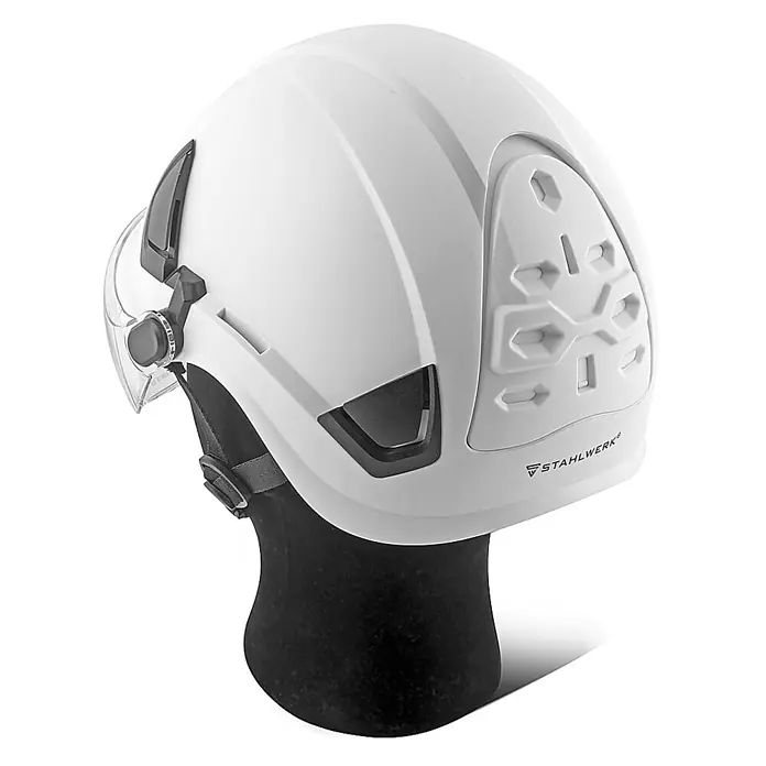 STAHLWERK Schutzhelm SVH-100 ST mit Visier - Farbe: Weiß