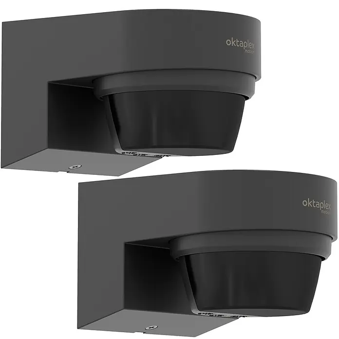 Oktaplex Lighting Bewegungsmelder Eva - Reichweite Sensor: 12 m, Anthrazit, Erfassungswinkel Sensor: 240 °, L x B x H: 100 x 75 x 62 mm