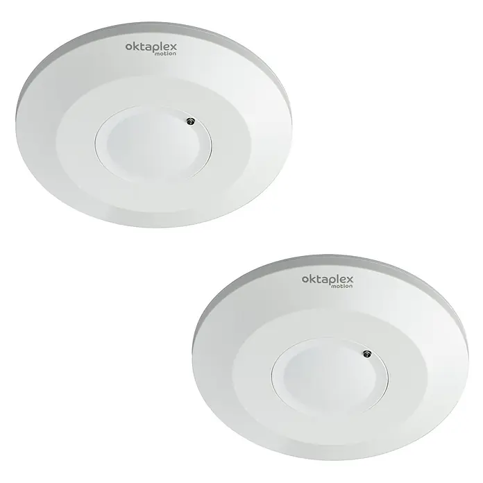 Oktaplex Motion Bewegungsmelder Ida - Reichweite Sensor: 8 m, Weiß, Erfassungswinkel Sensor: 360 °, L x B x H: 115 x 115 x 22 mm