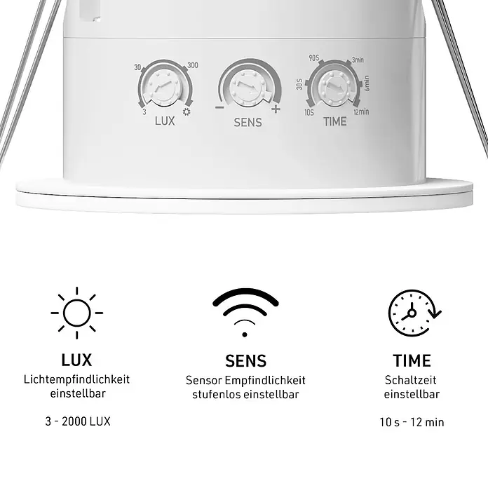 Oktaplex Motion Bewegungsmelder Noa - Reichweite Sensor: 3 m, Weiß, Erfassungswinkel Sensor: 360 °, L x B x H: 76 x 76 x 66 mm