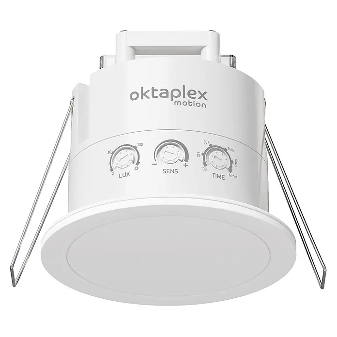 Oktaplex Motion Bewegungsmelder Noa - Reichweite Sensor: 3 m, Weiß, Erfassungswinkel Sensor: 360 °, L x B x H: 76 x 76 x 66 mm