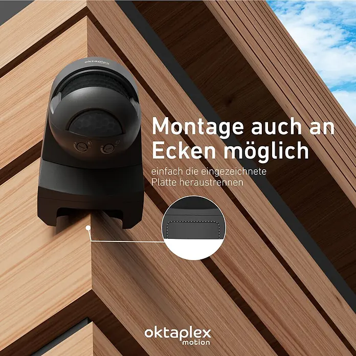 Oktaplex Motion Bewegungsmelder Lea - Reichweite Sensor: 12 m, Anthrazit, Erfassungswinkel Sensor: 180 °, L x B x H: 135 x 72 x 76 mm
