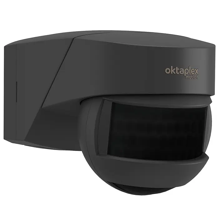 Oktaplex Motion Bewegungsmelder Lea - Reichweite Sensor: 12 m, Anthrazit, Erfassungswinkel Sensor: 180 °, L x B x H: 135 x 72 x 76 mm