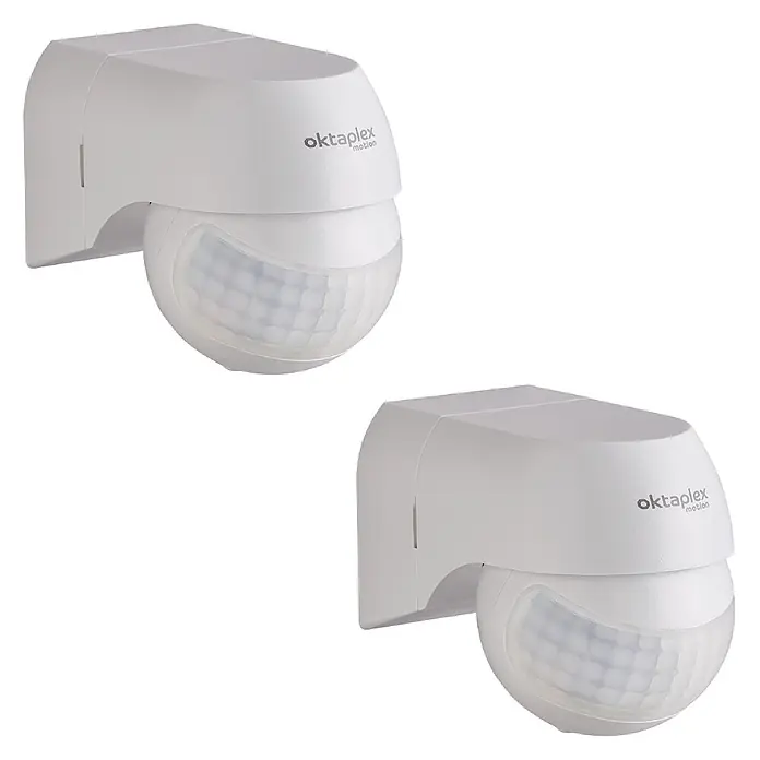 Oktaplex Motion Bewegungsmelder Ana - Reichweite Sensor: 12 m, Weiß, Erfassungswinkel Sensor: 180 °, L x B x H: 80 x 55 x 65 mm