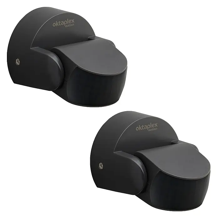 Oktaplex Motion Bewegungsmelder Bea - Reichweite Sensor: 10 m, Schwarz, Erfassungswinkel Sensor: 180 °, L x B x H: 92 x 76 x 64 mm