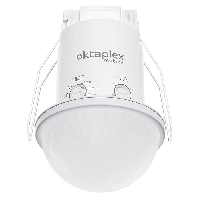 Oktaplex Motion Bewegungsmelder Kim - Reichweite Sensor: 10 m, Weiß, Erfassungswinkel Sensor: 360 °, L x B x H: 61 x 61 x 91 mm