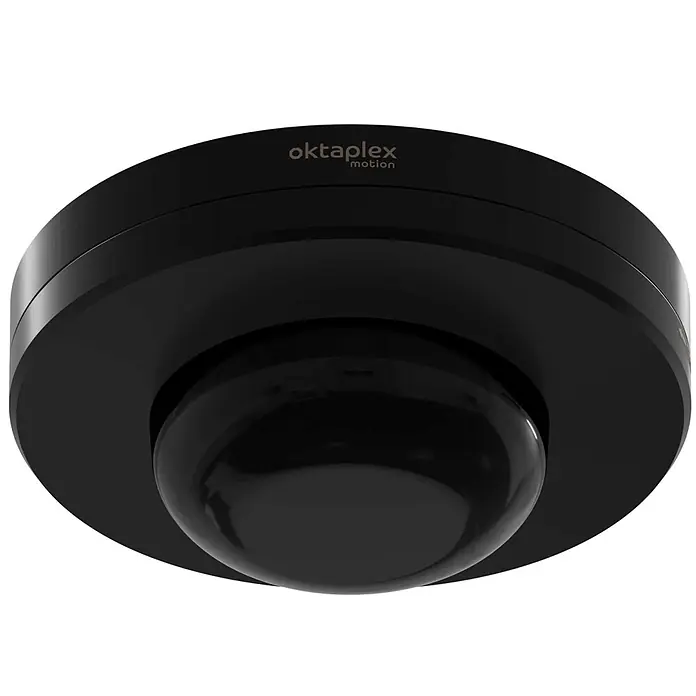 Oktaplex Motion Bewegungsmelder Pia - Reichweite Sensor: 9 m, Schwarz, Erfassungswinkel Sensor: 360 °, L x B x H: 115 x 115 x 48 mm
