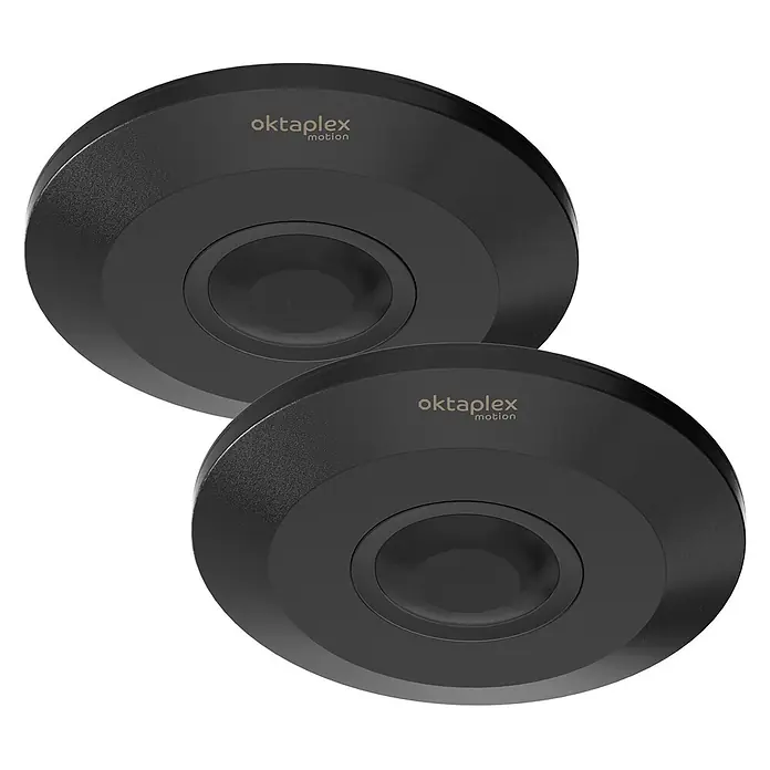 Oktaplex Motion Bewegungsmelder Ina - Reichweite Sensor: 6 m, Schwarz, Erfassungswinkel Sensor: 360 °, L x B x H: 115 x 115 x 24 mm
