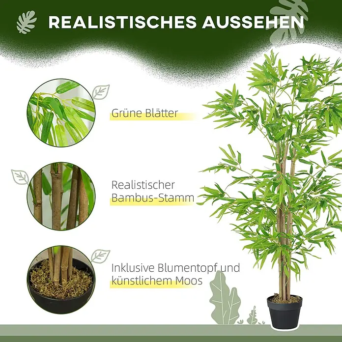 Outsunny Kunstpflanze realitätsgetreu - 