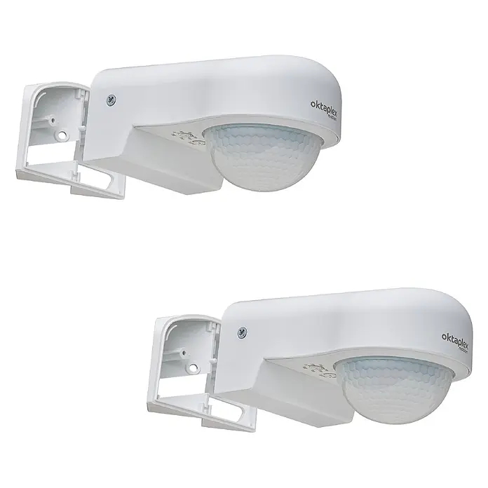 Oktaplex Motion Bewegungsmelder Don - Reichweite Sensor: 10 m, Weiß, Erfassungswinkel Sensor: 240 °, L x B x H: 118 x 82 x 55 mm