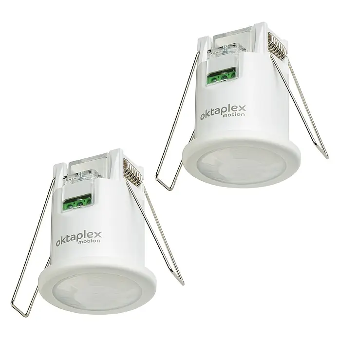 Oktaplex Motion Bewegungsmelder Ron - Reichweite Sensor: 8 m, Weiß, Erfassungswinkel Sensor: 360 °, L x B x H: 50 x 50 x 62 mm