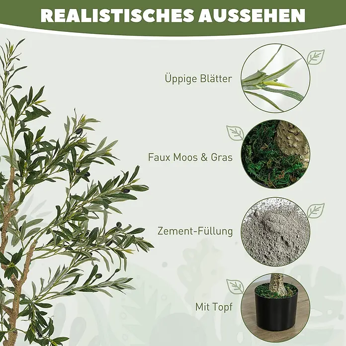 Homcom Kunstpflanze realistisches Aussehen - 