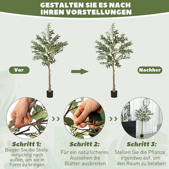 Homcom Kunstpflanze realistisches Aussehen - 